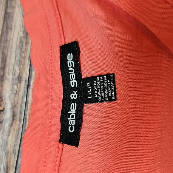 CABLE & GAUGE CORAL SHORT SLEEVE PULLOVER TEE T-SHIRT - Picture 8 of 10